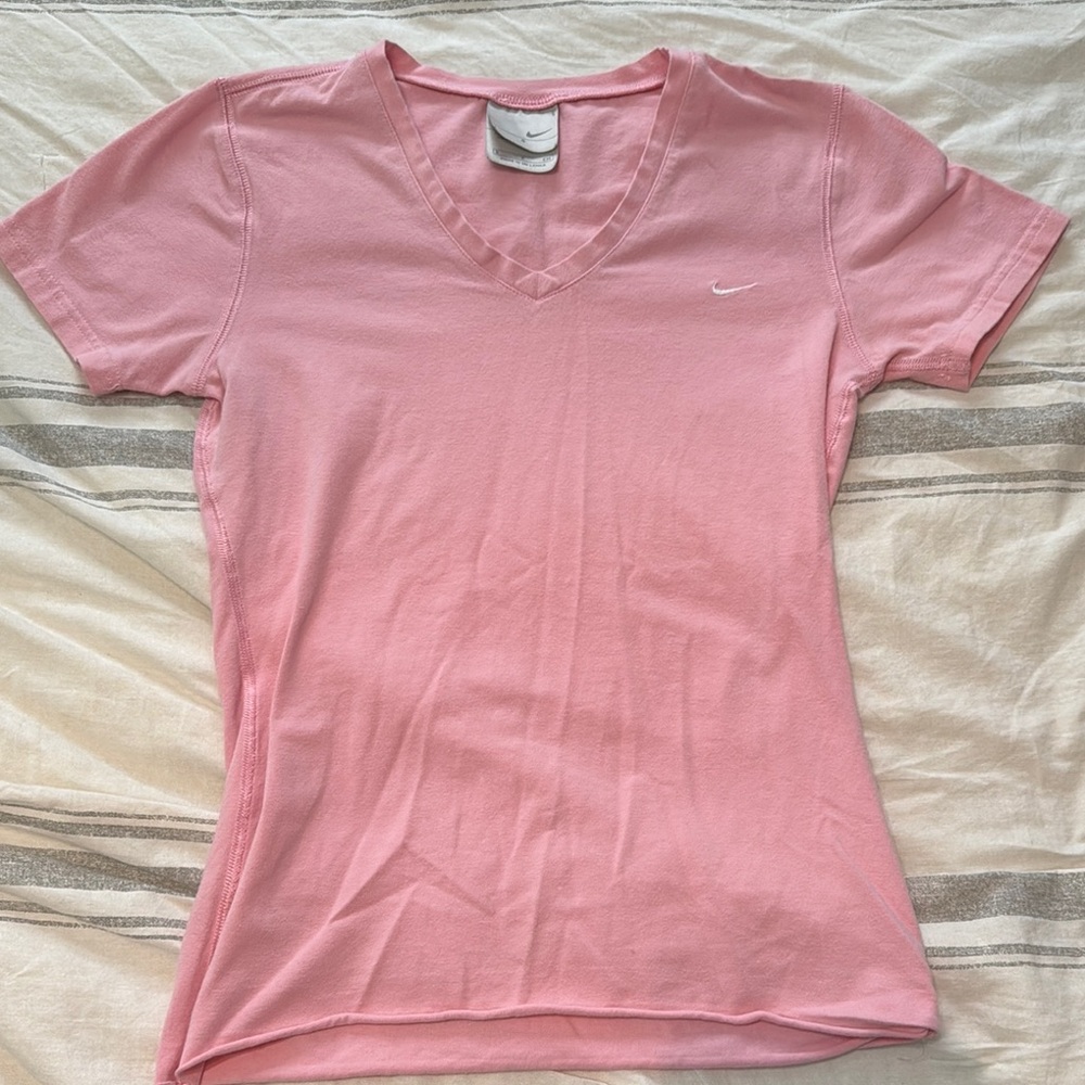 Nike Women's Pink V-Neck Top